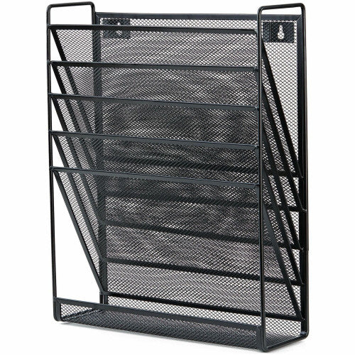 Lorell 5-Pocket Wall File 5 Pocket(s) - Black - Steel Mesh - 1 Each (LLR95280)