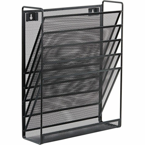 Lorell 5-Pocket Wall File 5 Pocket(s) - Black - Steel Mesh - 1 Each (LLR95280)