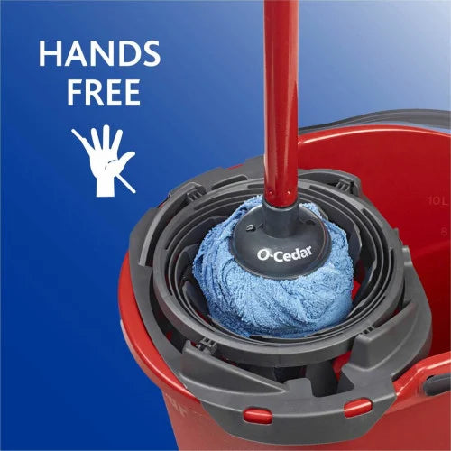 O-Cedar QuickWring Bucket 2.50 gal - Handle, Wringer - Red, Gray - 1 Each