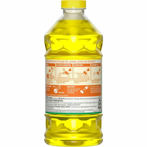 Pine-Sol Multi-Surface Cleaner For Multi Surface - Concentrate - Liquid - 40 fl oz (1.3 quart) - Lemon Fresh Scent - Deodorize, Disinfectant, Dilutable - Yellow - 1 Each (60165)