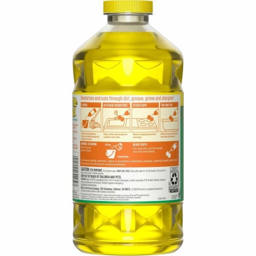 Pine-Sol Multi-Surface Cleaner For Multi Surface - Concentrate - Liquid - 80 fl oz (2.5 quart) - Lemon Fresh Scent - Deodorize, Disinfectant, Dilutable - Yellow - 6 / Carton (60162CT)