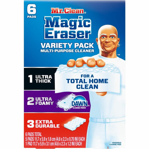 Mr. Clean Magic Eraser Variety Pk For Multipurpose - Sponge - Durable, Long Lasting - Blue - 6 / Box (12396)