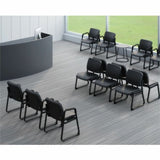 Lorell Black Fabric Guest Chair Plywood, Fabric Seat Material - Plywood, Fabric Back Material - Powder Coated Frame Color - Metal Frame Material - Sled Base - Black - 1 Each (LLR84596)