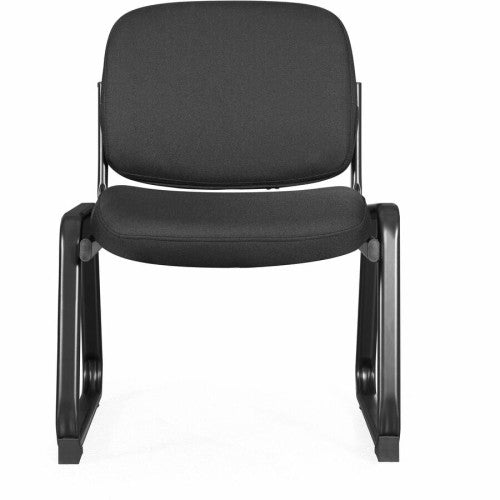 Lorell Black Fabric Guest Chair Plywood, Fabric Seat Material - Plywood, Fabric Back Material - Powder Coated Frame Color - Metal Frame Material - Sled Base - Black - 1 Each (LLR84596)