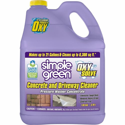 Simple Green Concrete/Driveway Cleaner Concentrate For Concrete, Patio, Masonry - Concentrate - Liquid - 128 fl oz (4 quart) - Bleach-free, Fast Acting, Non-flammable - Purple - 1 Each (18233)