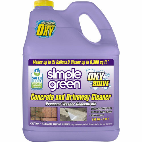 Simple Green Concrete/Driveway Cleaner Concentrate For Concrete, Patio, Masonry - Concentrate - Liquid - 128 fl oz (4 quart) - Bleach-free, Fast Acting, Non-flammable - Purple - 4 / Carton (18233CT)