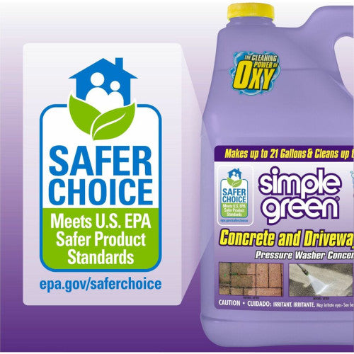 Simple Green Concrete/Driveway Cleaner Concentrate For Concrete, Patio, Masonry - Concentrate - Liquid - 128 fl oz (4 quart) - Bleach-free, Fast Acting, Non-flammable - Purple - 4 / Carton (18233CT)