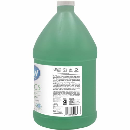 Dial Basics HypoAllergenic Foam Hand Soap Aloe Scent - 1 gal - Bacteria Remover - Skin, Hand, Commercial, Healthcare, School, Office, Restaurant, Daycare - Green - Cruelty-free, Sulfate-free, Paraben-free, Phthalate-free, Silicone-free - 1 Each (35438)