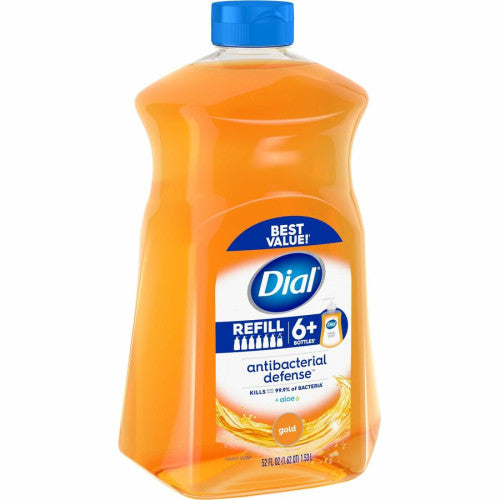 Dial Antibacterial Defense Liquid Hand Soap 1.63 quart - Bottle Dispenser - Bacteria Remover - Hand - Antibacterial - Gold - Recycled - Cruelty-free, Paraben-free, Phthalate-free, Silicone-free, pH Balanced - 3 / Carton (17014CT)
