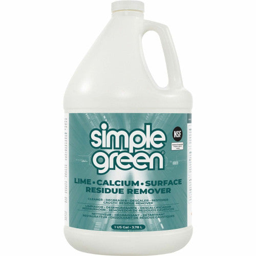 Simple Green Lime-Calcium-Surface Residue Remover For Multi Surface, Multipurpose - 128 fl oz (4 quart) - Pleasant, Wintergreen Scent - Deodorize, Bleach-free, Ammonia-free, Phosphorous-free, Non-abrasive - Turquoise - 1 Each (1700128)