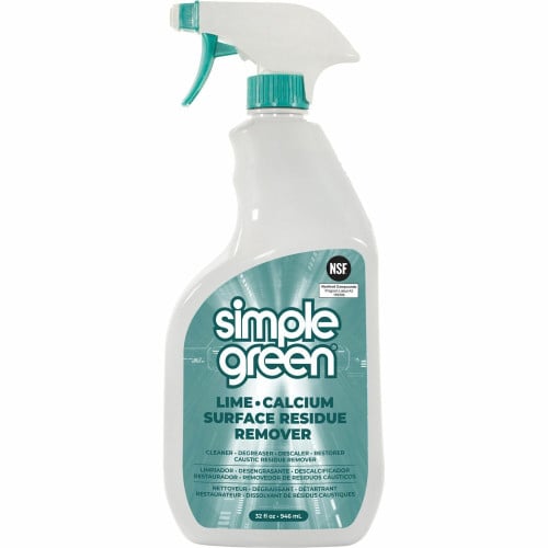 Simple Green Lime-Calcium-Surface Residue Remover For Multi Surface, Multipurpose - 32 fl oz (1 quart) - Pleasant, Wintergreen Scent - Bleach-free, Ammonia-free, Phosphorous-free, Non-abrasive - Turquoise Spray - 1 Each (1700032)