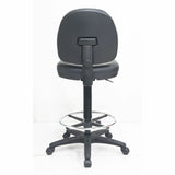 Lorell Contoured Back Stool Vinyl Seat Material - Vinyl Back Material - 5-star Base - Black - Vinyl, Plastic - 1 Each (80018)