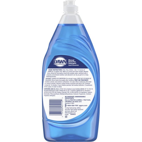 Dawn Manual Dishwashing Liquid 38 fl oz (1.2 quart) - Recommended For: Grease Remover, Soil Remover - Blue - 1 Bottle (45112)
