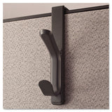 Universal Recycled Cubicle Double Coat Hook, Plastic, Charcoal (UNV08607)