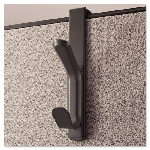 Universal Recycled Cubicle Double Coat Hook, Plastic, Charcoal (UNV08607)