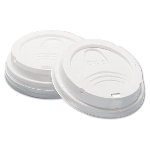 Dixie Dome Hot Drink Lids, Fits 8 oz Cups, White, 100/Sleeve, 10 Sleeves/Carton (D9538)