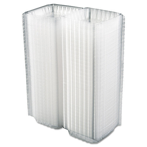 Dart ClearSeal Hinged-Lid Plastic Containers, 8.3 x 8.3 x 3, Clear, Plastic, 250/Carton