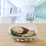 Dart ClearPac SafeSeal rPET Tamper-Resistant Container, ProPlanet Seal, Flat Lid, 24oz, 6.4 x 1.9 x 7.1, Clear, 100/Bag, 2 Bags/CT (CH24DEF)