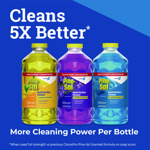 Pine-Sol CloroxPro Multi-Surface Cleaner Concentrated, Lemon Fresh Scent, 80 oz Bottle (60607EA)