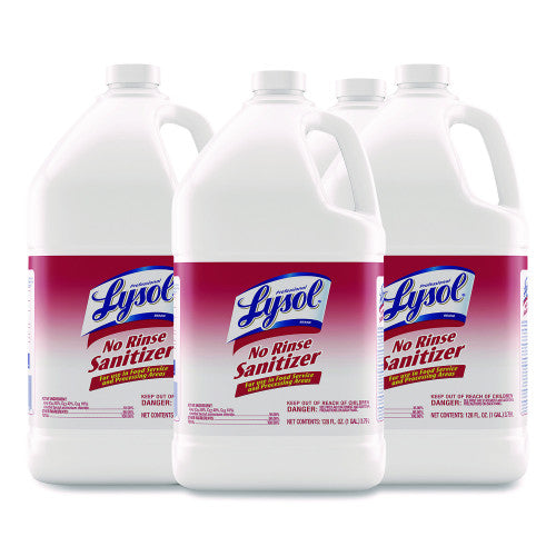 Lysol No Rinse Sanitizer Concentrate, 1 gal Bottle, 4/Carton (74389)