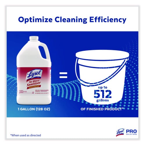 Lysol No Rinse Sanitizer Concentrate, 1 gal Bottle, 4/Carton (74389)
