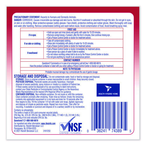 Lysol No Rinse Sanitizer Concentrate, 1 gal Bottle, 4/Carton (74389)