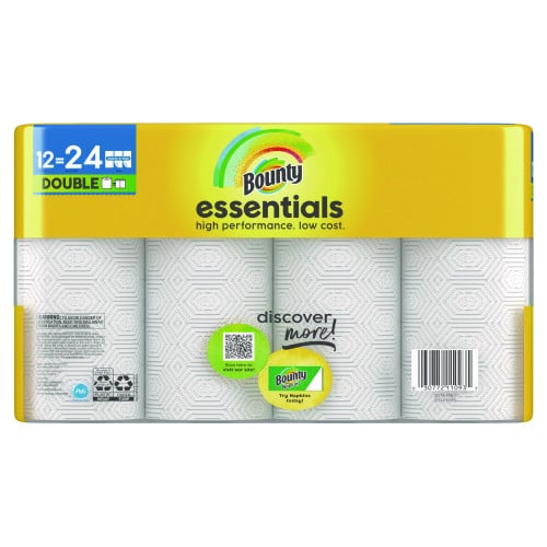 Bounty® Essentials Kitchen Paper Towels, 2-Ply, 108 Sheets, 12 Rolls (11093)