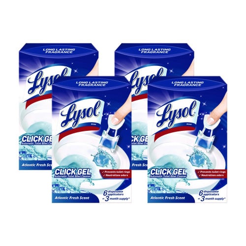 LYSOL Brand Click Gel Automatic Toilet Bowl Cleaner, Ocean Fresh, 6/Box, 4 Boxes/Carton (89059CT)
