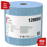 WypAll X90 Cloths, Jumbo Roll, 2-Ply, 11.1 x 13.4, Denim Blue, 450/Roll (12889)