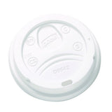 Dixie Dome Drink-Thru Lids, Fits 10 oz to 16 oz Paper Hot Cups, White, 1,000/Carton (D9542)