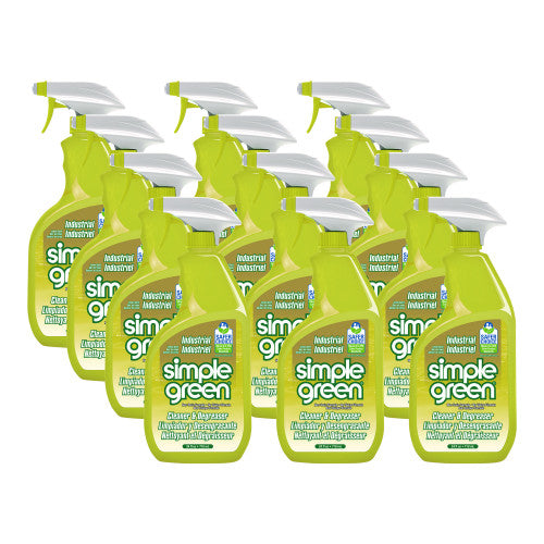 simple green Industrial Cleaner and Degreaser, Concentrated, Lemon, 24 oz Spray Bottle, 12/Carton (14002)