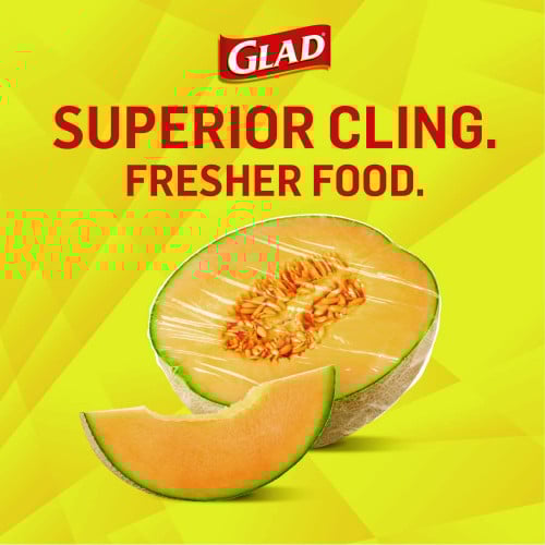 Glad Cling'N Seal Plastic Food Wrap, 200 Square Foot Roll, Clear (00020)