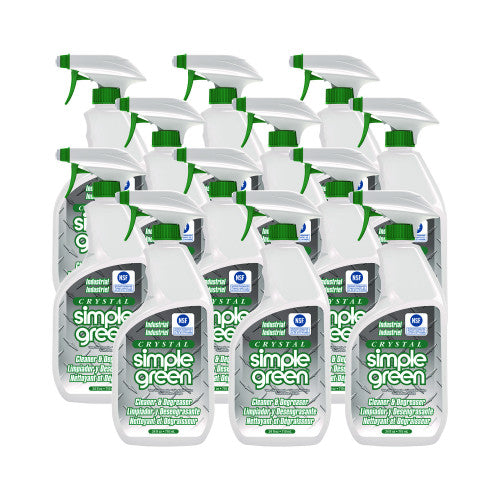 simple green Crystal Industrial Cleaner/Degreaser, 24 oz Spray Bottle, 12/Carton (19024)