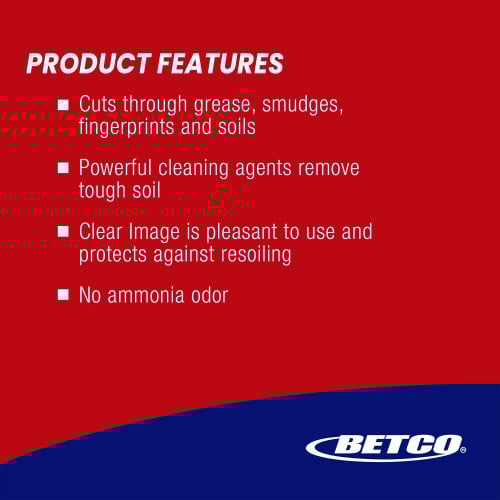 Betco Clear Image Glass and Surface Cleaner, Rain Fresh Scent, 32 oz Bottle, 12/Carton (1921200)