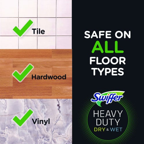 Swiffer Heavy-Duty Dry Refill Cloths, 10.3 x 7.8, White, 20/Pack, 4 Packs/Carton (77197)