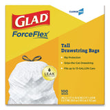 Glad Tall Kitchen Drawstring Trash Bags, 13 gal, 24" x 27.38", Gray, 100 Bags/Box, 4 Boxes/Carton (78526CT)