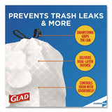 Glad Tall Kitchen Drawstring Trash Bags, 13 gal, 24" x 27.38", Gray, 100/Box (78526)