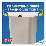 Glad Tall Kitchen Drawstring Trash Bags, 13 gal, 24" x 27.38", Gray, 100/Box (78526)