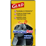 Glad ForceFlexPlus Drawstring Large Trash Bags, 30 gal, 1.05 mil, 30" x 32", Black, 70/Box (70358)