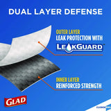 Glad CloroxPro ForceFlex Tall Kitchen Drawstring Trash Bags, 13 gal, 23.75" x 24.88", Gray, 100/Box (70427)