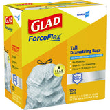 Glad CloroxPro ForceFlex Tall Kitchen Drawstring Trash Bags, 13 gal, 23.75" x 24.88", Gray, 100/Box (70427)