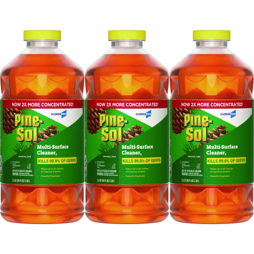 Pine-Sol CloroxPro Multi-Surface Cleaner Disinfectant Concentrated, Original Pine Scent, 80 oz Bottle, 3/Carton (60606CT)