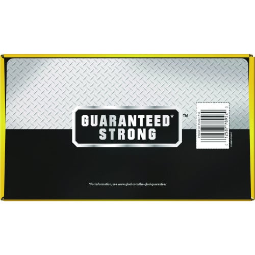 Glad Guaranteed Strong Large Drawstring Trash Bags, Three-Ply, 30 gal, 1.05 mil, 30" x 33", Black, 90/Carton (78952)