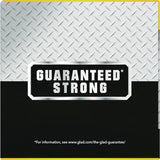 Glad Guaranteed Strong Large Drawstring Trash Bags, Three-Ply, 30 gal, 1.05 mil, 30" x 33", Black, 15/Box (78966BX)