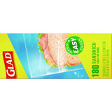 Glad Fold Top Food Storage Sandwich Bags, 6.5" x 5.5", Clear, 2,160/Carton (60771)
