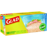 Glad Fold Top Food Storage Sandwich Bags, 6.5" x 5.5", Clear, 2,160/Carton (60771)