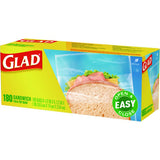 Glad Fold Top Food Storage Sandwich Bags, 6.5" x 5.5", Clear, 2,160/Carton (60771)