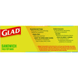 Glad Fold Top Food Storage Sandwich Bags, 6.5" x 5.5", Clear, 2,160/Carton (60771)
