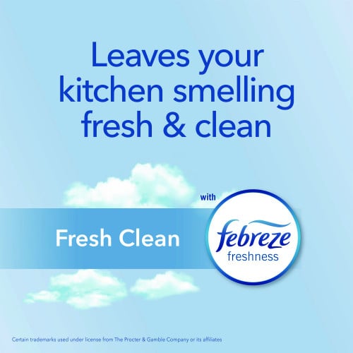 Glad ForceFlex MaxStrength Tall Kitchen Drawstring Trash Bags, 13 gal, Fresh Clean Scent, 24" x 28", White, 34/Box, 6 Boxes/CT (70320)