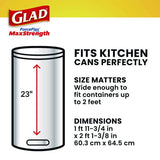 Glad ForceFlex MaxStrength Tall Kitchen Drawstring Trash Bags, 13 gal, Fresh Clean Scent, 24" x 28", White, 34/Box, 6 Boxes/CT (70320)